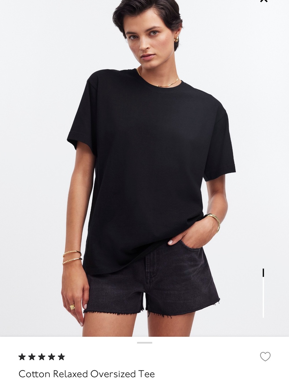 Madewell Cotton Relaxed Oversized Tee — Jet Black